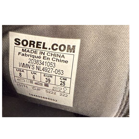 Sorel Evie Zip Bootie Wedge Women's 8 Waterproof Gray Leather Quarry Sea Salt - Picture 7 of 9